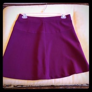 Ann Taylor Loft claret colored short flare skirt